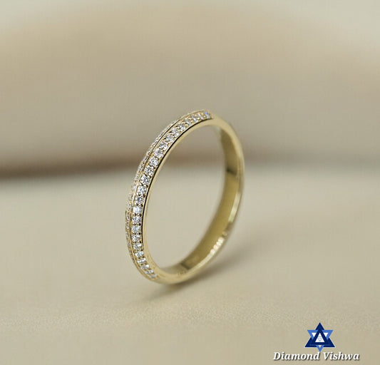 Double Pavé Diamond Ring - Brilliant Angled Stones, Decadent Sparkle, Gifts For women, Wedding band