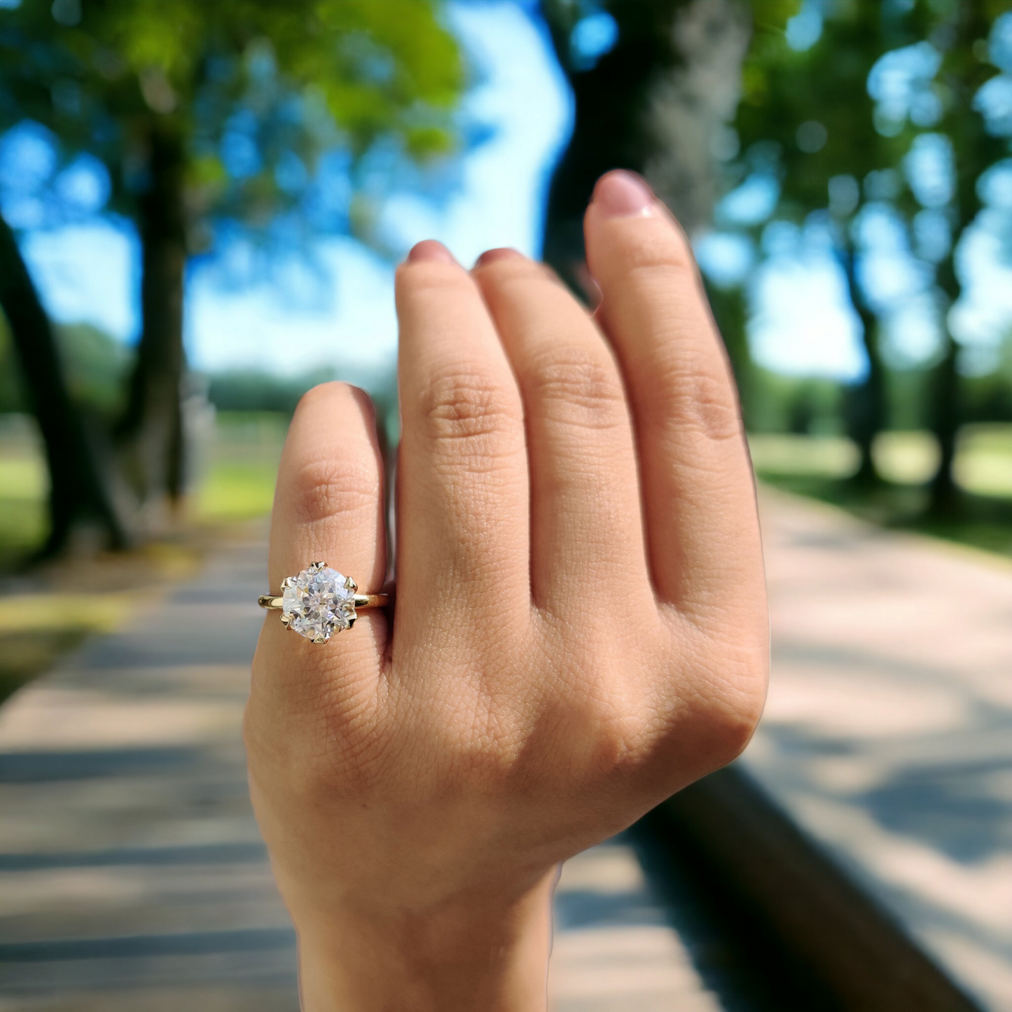 Luxurious Jubilee Moissanite Diamond Solitaire Ring, Classic Proposal Ring, Memorable Engagement Gift