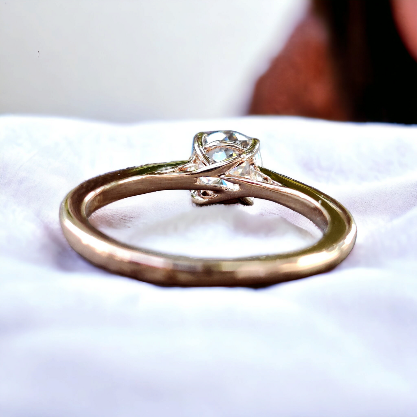 Antique Portuguese Cut Moissanite Ring - Colorless Solitaire Engagement Ring - Perfect Proposal Gift