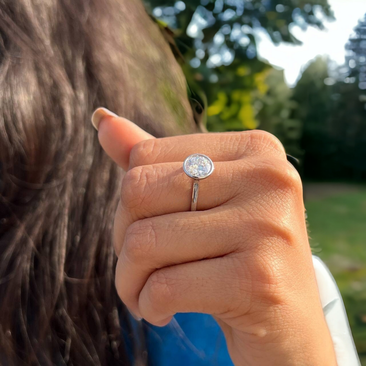 Portuguese Cut Moissanite Diamond Ring, Elegant Cathedral Setting, Perfect Engagement Proposal, Memorable Anniversary Gift