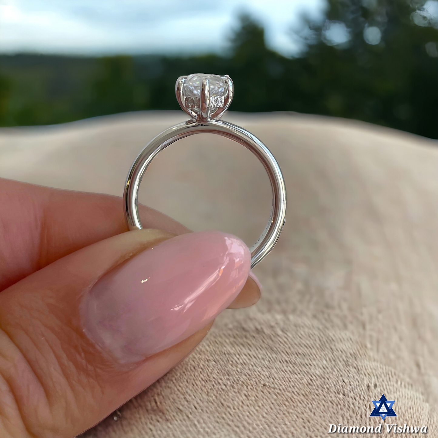 Marquise Cut Hidden Halo Moissanite Engagement Ring | Special Hidden Halo Engagement Ring | ring for her | Wedding Ring | 18k Solid Gold