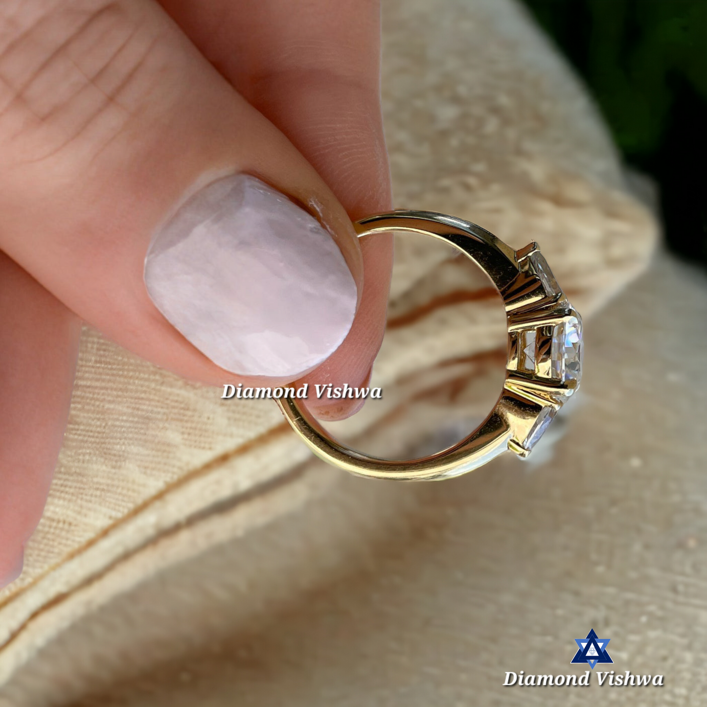 2 CT Round cut Trilogy Engagement Ring | Wedding Ring for Her| Gift for her| 14k Solid Yellow gold