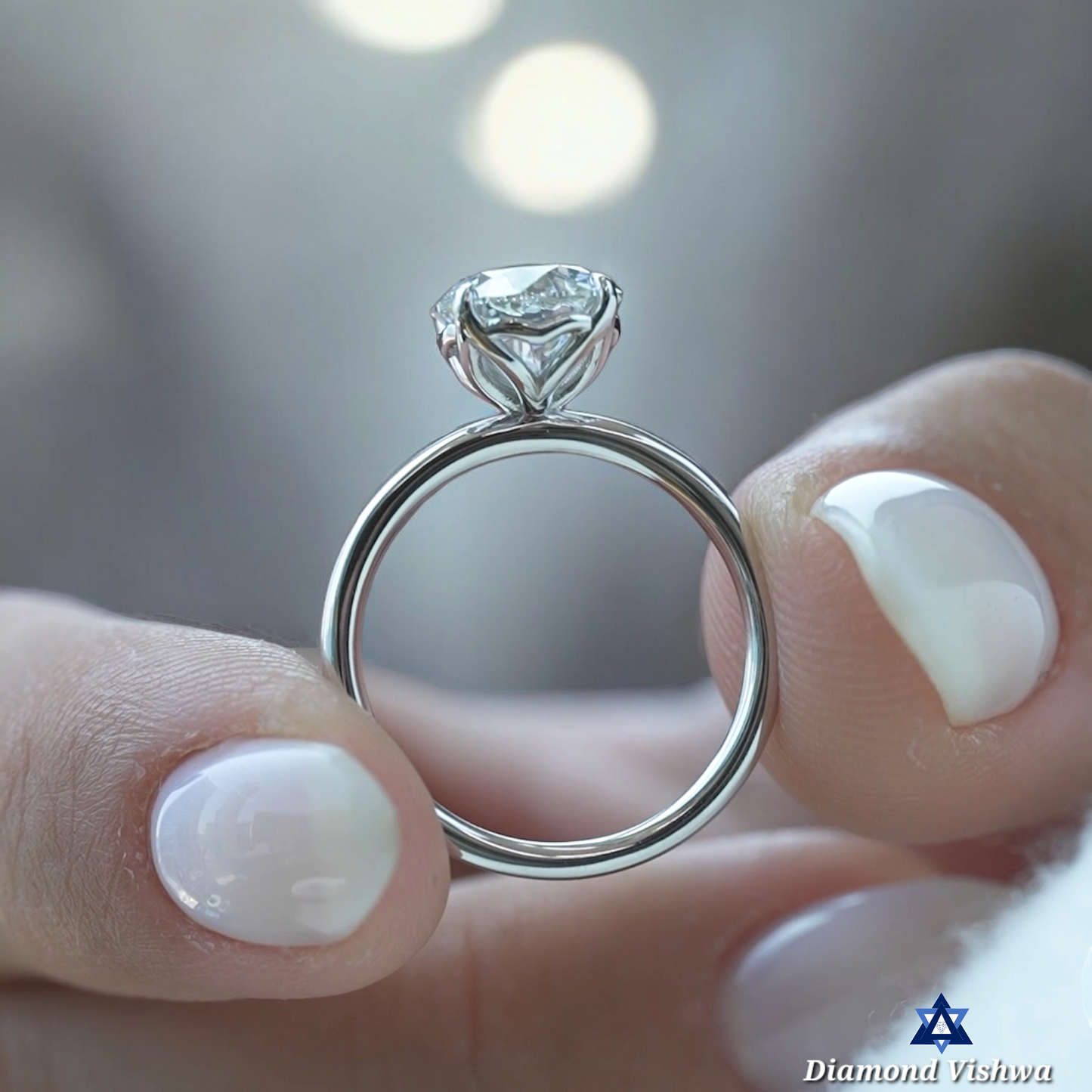 Round Cut Lab Grown Diamond Engagement Ring - Exquisite Handcrafted Prong Set Unique Design | Perfect Commitment/Proposal Gift for Her