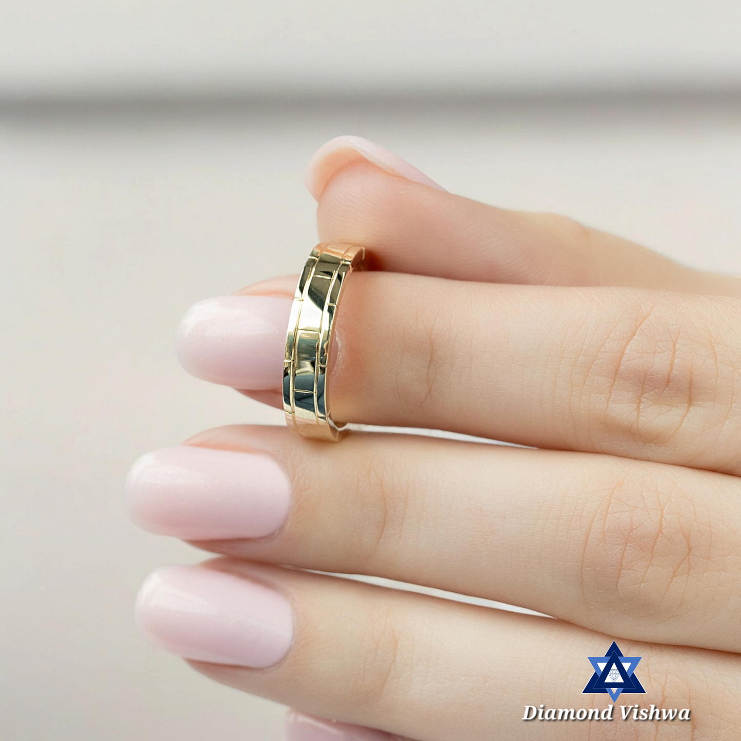 Wedding Band: Layered Texture, Timeless Strength & Togetherness | Intricate Details, High Polish Shine