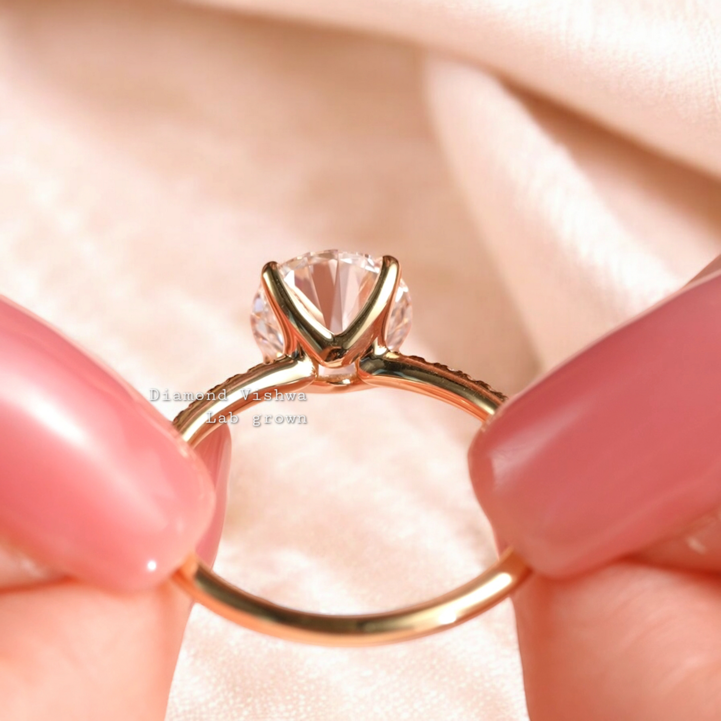 2CT Round Cut Lab Grown Diamond Solitaire Engagement Ring Pave Band Wedding Ring Anniversary Gifts promise ring for her