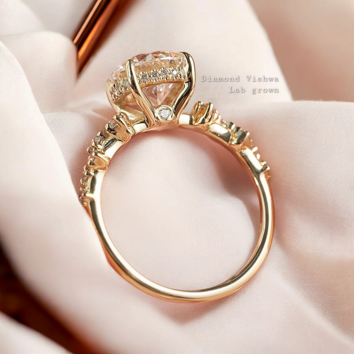 2.5CT Round Cut Lab Grown Diamond Hidden halo Engagement Ring Wedding Ring Anniversary Ring Gift for Her Luxury Ring