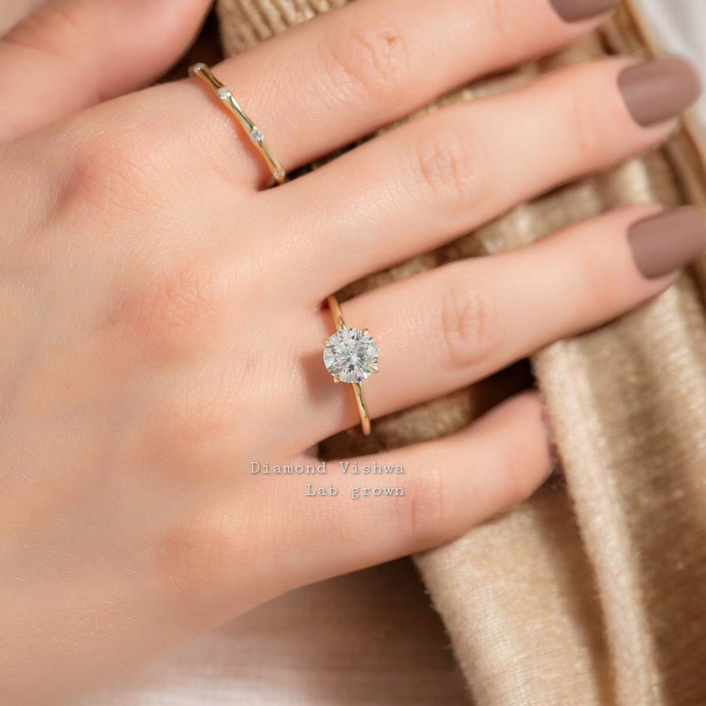 1.5CT Round Cut Lab Grown Diamond 14k Yellow gold Engagement Ring Wedding Ring Anniversary Ring Bridal Jewelry for Her