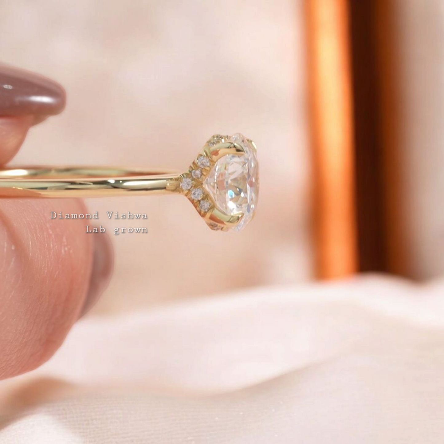 1.5CT Round Cut Lab Grown Diamond 14k Yellow gold Engagement Ring Wedding Ring Anniversary Ring Bridal Jewelry for Her