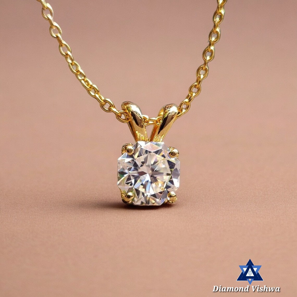 1.20 Carat Colorless Octagon Moissanite Solitaire Pendant - Brilliant Cut, Unique Anniversary/Birthday/Graduation Gift