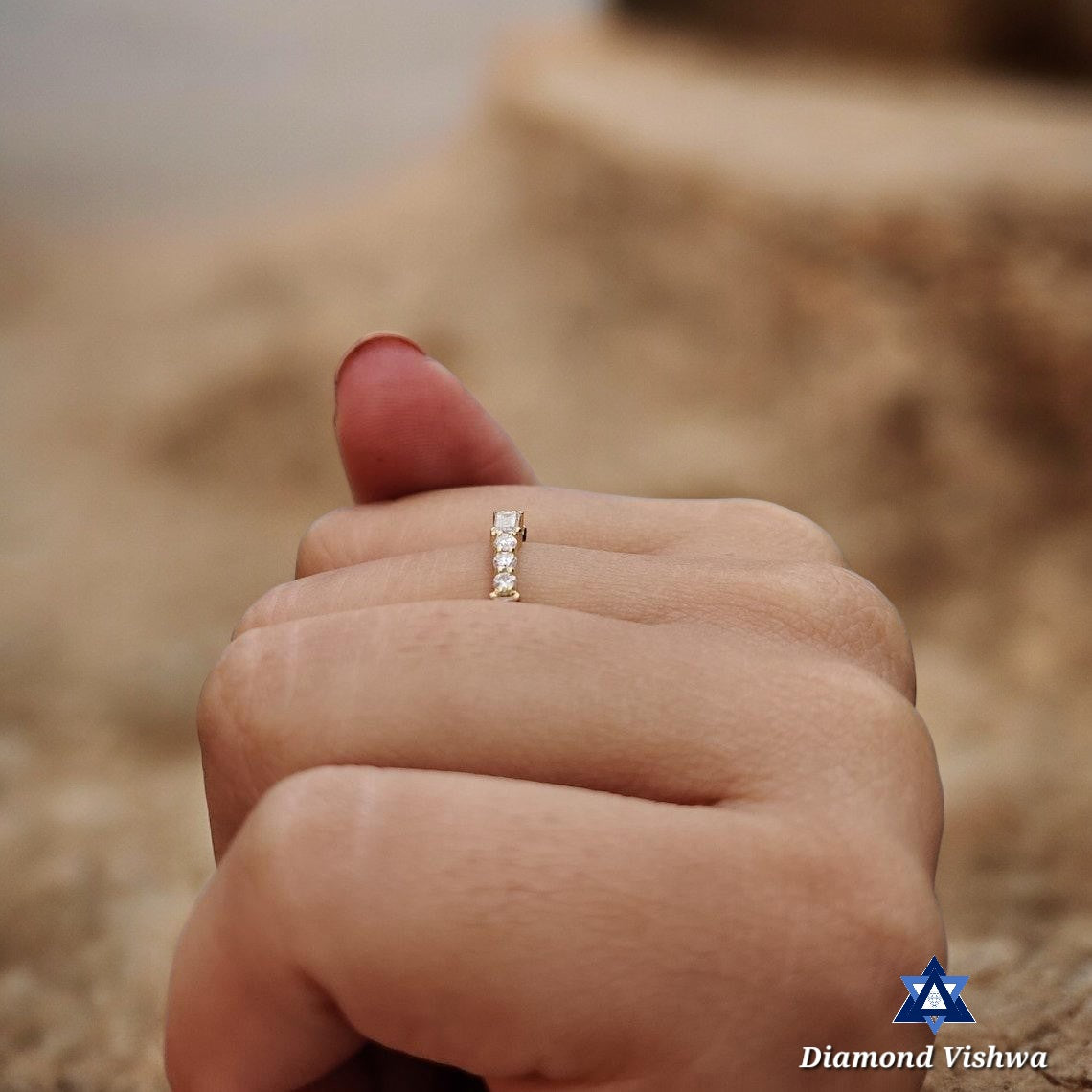 Colorless Moissanite Baguette and Round Full Eternity Wedding Band Ring