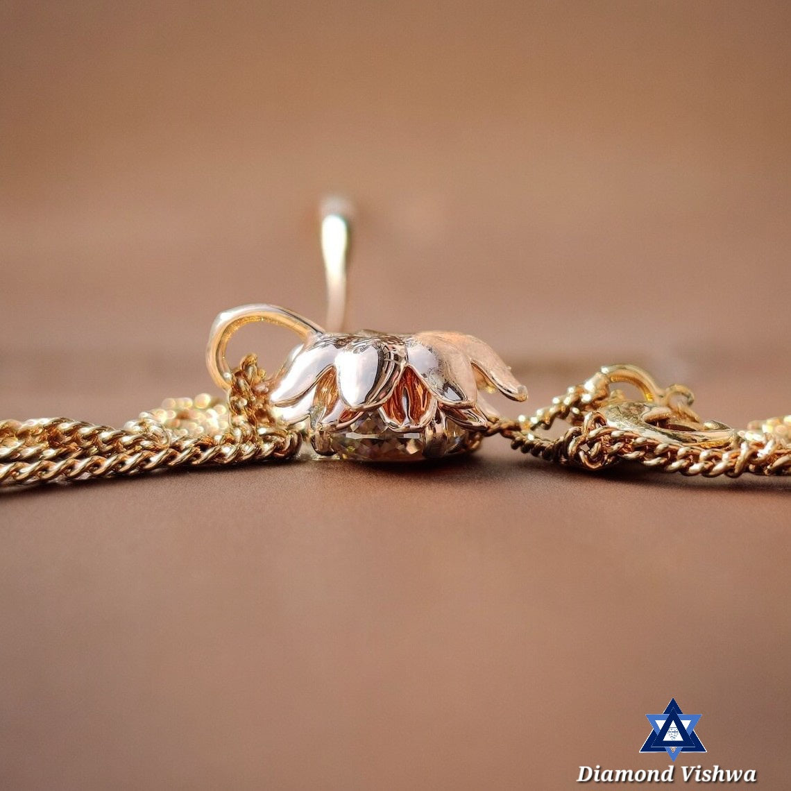 1.55 Carat Colorless Moissanite Vintage Flower Style Solitaire Pendant Necklace - Anniversary Gift for H