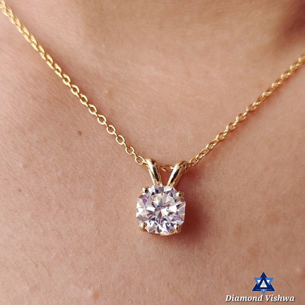 1.20 Carat Colorless Octagon Moissanite Solitaire Pendant - Brilliant Cut, Unique Anniversary/Birthday/Graduation Gift