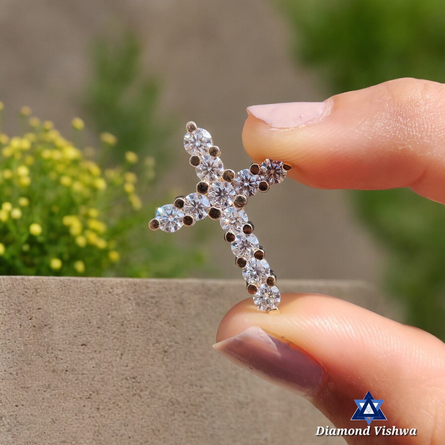 Unique Lab-Grown Diamond Cross Pendant - 3.5ct Colorless Brilliant Cut - Customizable Unisex Gift