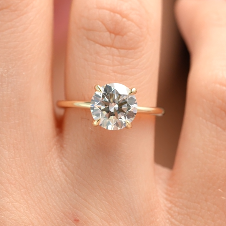 2CT Round Cut Lab Grown Diamond Solitaire Engagement Ring Wedding Ring Anniversary Ring Gift for Her IGI Certified