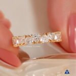 Heart Cut Moissanite Diamond Full Eternity Band, Prong Setting, Perfect Promise or Wedding Band, Classic band, Gifts for women