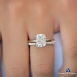 Elongated Cushion Cut Moissanite Low Profile Solitaire Engagement Ring