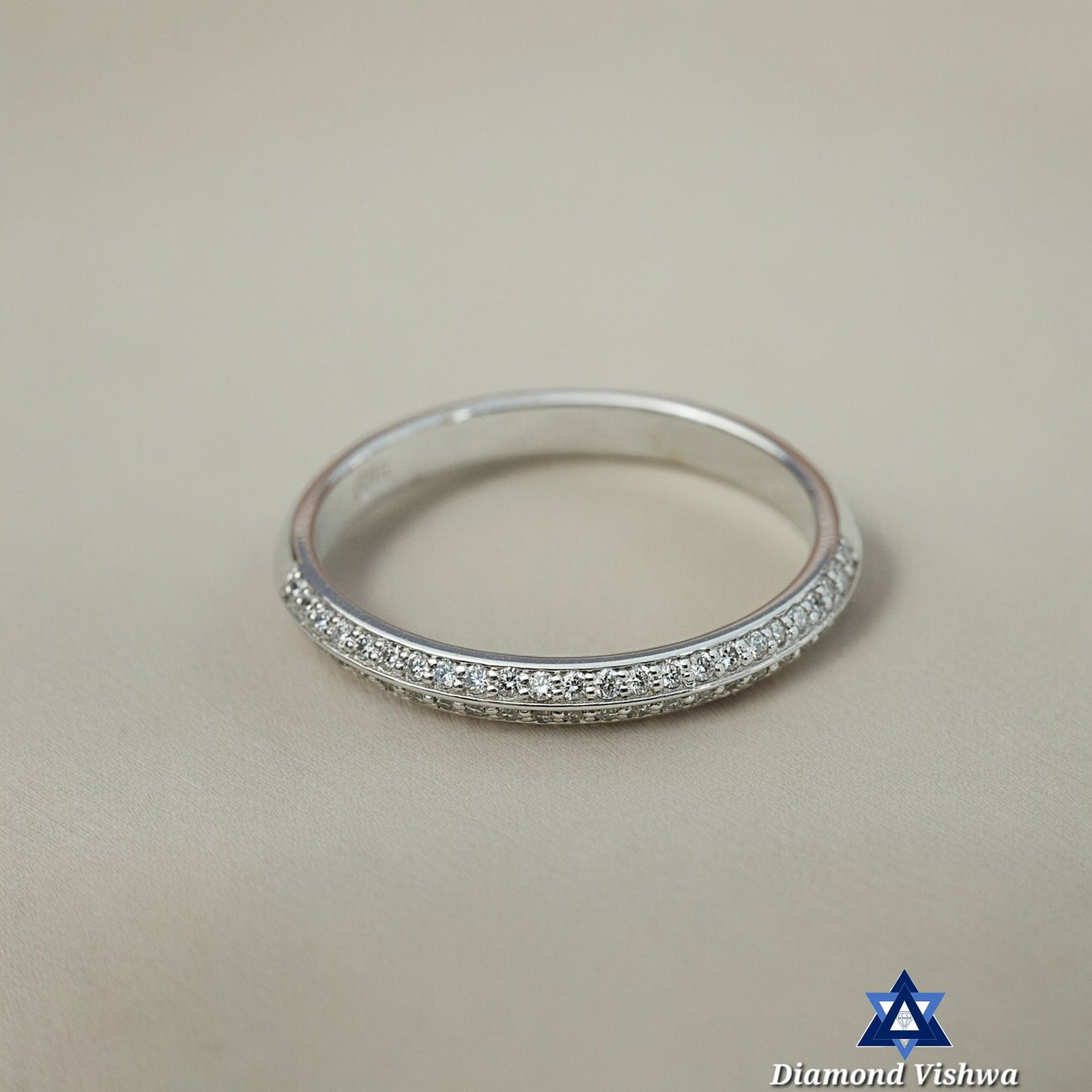295Q-WB-LDIAM-WG_attchUh8SzKnef7qr-Photoroom Double Pavé Diamond Ring - Brilliant Angled Stones, Decadent Sparkle, Gifts For women, Wedding band - Image 1