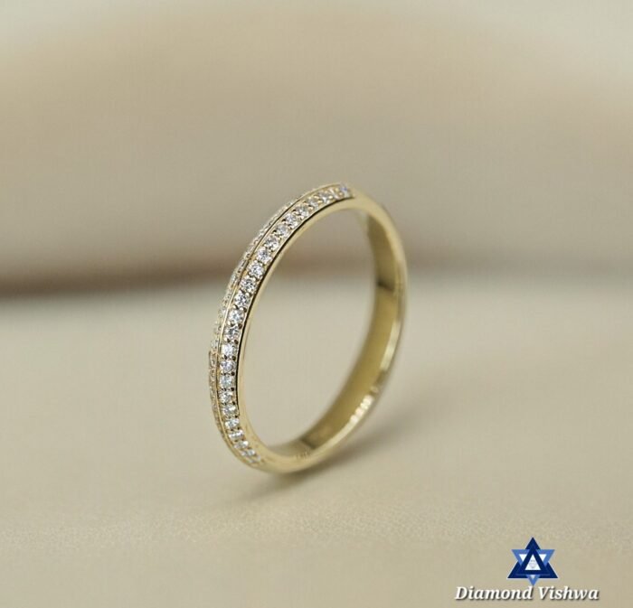 Double Pavé Diamond Ring - Brilliant Angled Stones, Decadent Sparkle, Gifts For women, Wedding band - Image 3