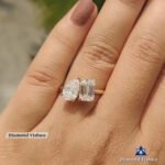 2.75 CT Emerald and Pear Moissanite Toi et Moi Two Stone Engagement Ring - 925 Silver