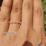 2mm Colorless Lab-Grown Diamond Distance Pavé Half Eternity Wedding Anniversary Band Ring - 925 Silver