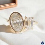 Toi Et Moi Ring 2.96 TW Oval and Emerald Moissanite Two Stone Engagement Ring Perfect Wedding or Anniversary Gifts