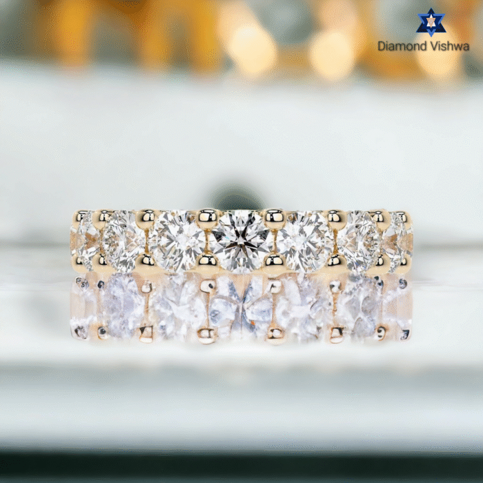 Sparkling Moissanite Diamond Eternity Band, Round Cut Full Circle Wedding Ring, Bridal Jewelry Gift - Image 2