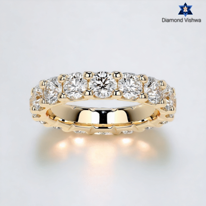 Sparkling Moissanite Diamond Eternity Band, Round Cut Full Circle Wedding Ring, Bridal Jewelry Gift - Image 3