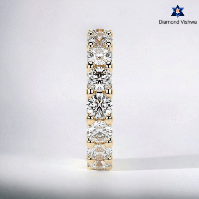 Sparkling Moissanite Diamond Eternity Band, Round Cut Full Circle Wedding Ring, Bridal Jewelry Gift - Image 4