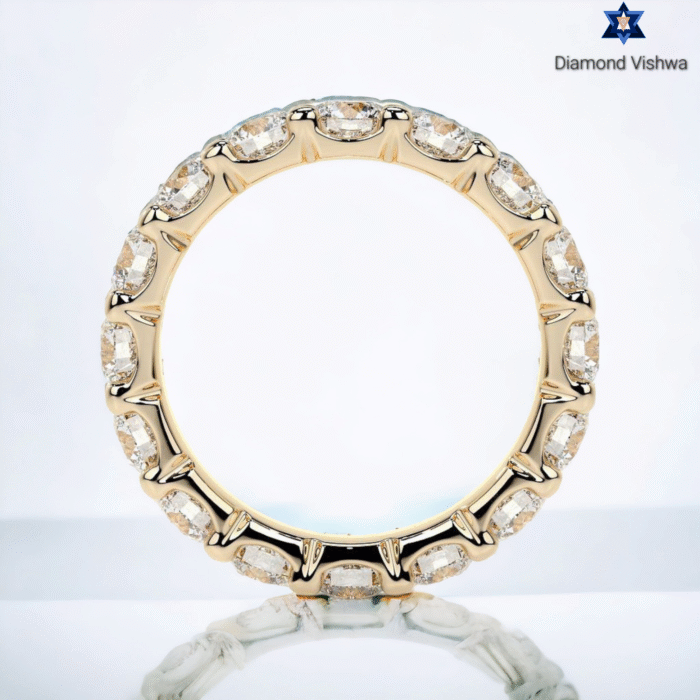 Sparkling Moissanite Diamond Eternity Band, Round Cut Full Circle Wedding Ring, Bridal Jewelry Gift - Image 7