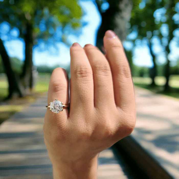 Luxurious Jubilee Moissanite Diamond Solitaire Ring, Classic Proposal Ring, Memorable Engagement Gift - Image 5