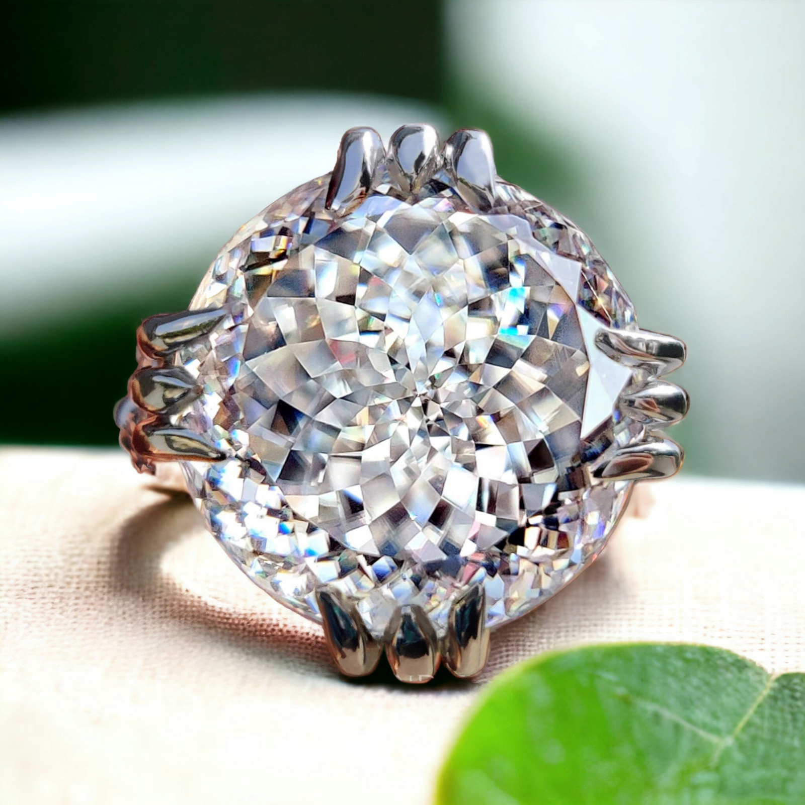 PhotoRoom-20231001_154101 Vintage Style Engagement Ring, 17.81 TW Portuguese Cut Moissanite, Cathedral Milgrain Wedding Ring for He - Image 1