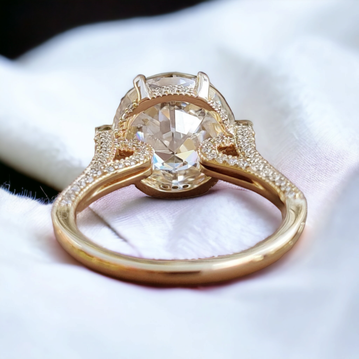 Exquisite 7.57 TW Jubilee Cut Moissanite Ring, Vintage Style Micro Pave, Luxurious Engagement Jewelry, Perfect Proposal Gift - Image 4