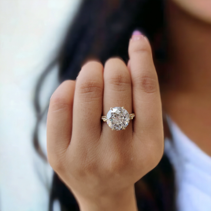 Exquisite 7.57 TW Jubilee Cut Moissanite Ring, Vintage Style Micro Pave, Luxurious Engagement Jewelry, Perfect Proposal Gift - Image 6