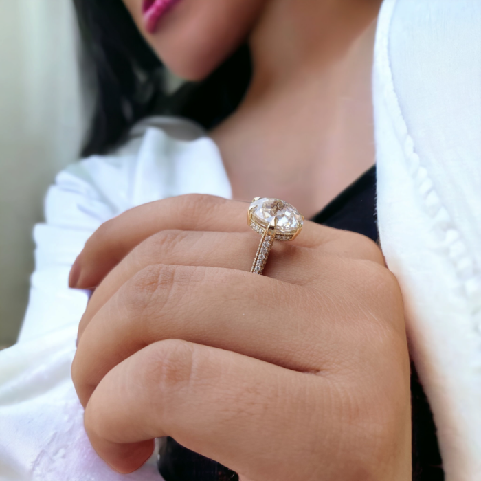 Exquisite 7.57 TW Jubilee Cut Moissanite Ring, Vintage Style Micro Pave, Luxurious Engagement Jewelry, Perfect Proposal Gift - Image 7