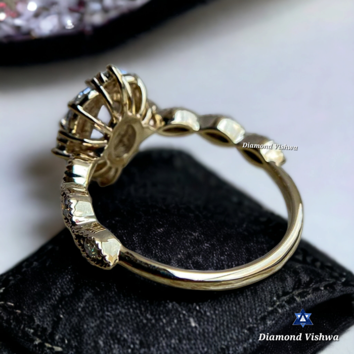 Oval Moissanite Halo Engagement Ring - White Gold Anniversary Ring, Anniversary/Gift Ring for Her - Image 7