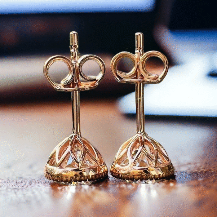 Sparkling Moissanite Diamond Earrings, Round Cut Push Back, Elegant Bridal Jewelry, Perfect Anniversary Gift, Gifts for women - Image 5