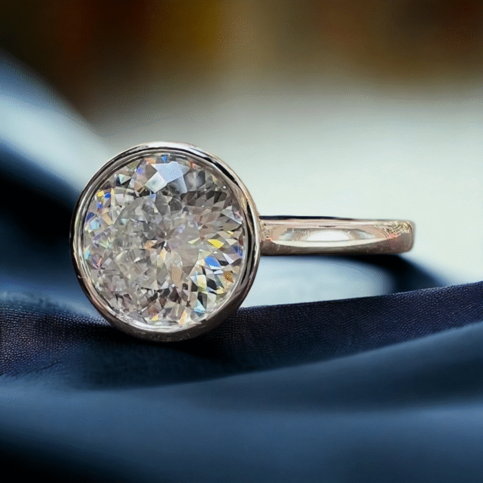 Portuguese Cut Moissanite Diamond Ring, Elegant Cathedral Setting, Perfect Engagement Proposal, Memorable Anniversary Gift - Image 2