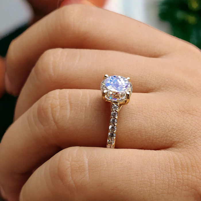 Portuguese Cut Unique Moissanite Engagement Ring, Antique Wedding Ring, Romantic Gift for Her - Image 6