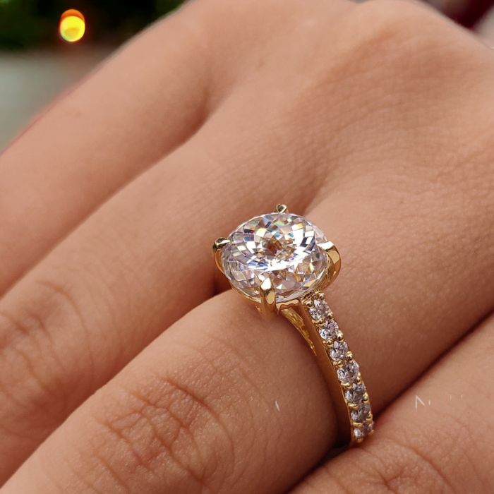 Portuguese Cut Unique Moissanite Engagement Ring, Antique Wedding Ring, Romantic Gift for Her - Image 7