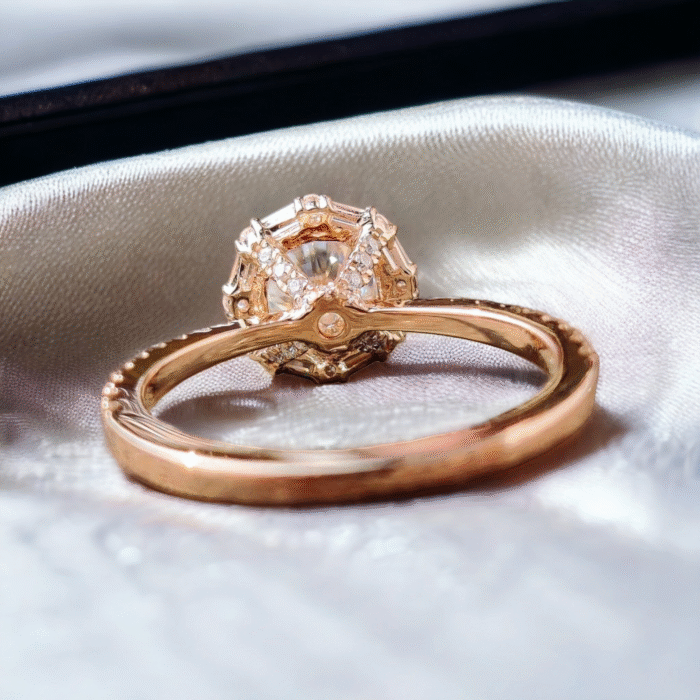 Dazzling Round Cut Moissanite Diamond Pave Halo Wrap Engagement Ring, Design for Women, Anniversary Wedding Ring - Image 4