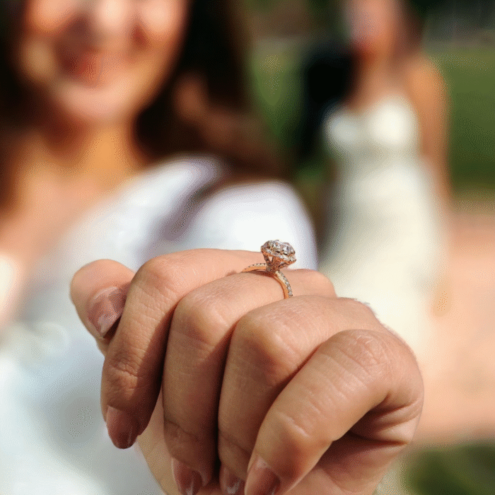 Dazzling Round Cut Moissanite Diamond Pave Halo Wrap Engagement Ring, Design for Women, Anniversary Wedding Ring - Image 5