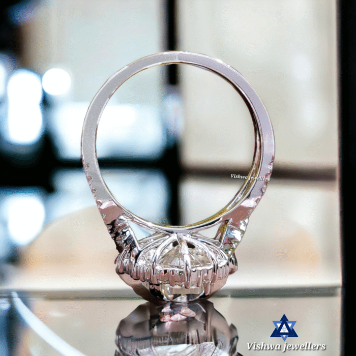 Oval Engagement Ring, Crushed Ice Oval Cut Moissanite Ring, Gifts for Women - Image 4