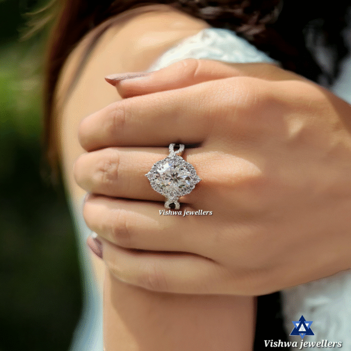 Oval Engagement Ring, Crushed Ice Oval Cut Moissanite Ring, Gifts for Women - Image 7