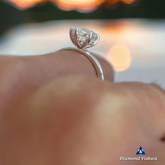 2.5Ct Marquise Cut Hidden Halo Moissanite Engagement Ring | Special Hidden Halo Engagement Ring | ring for her | Wedding Ring | 18k Solid Gold - Image 7