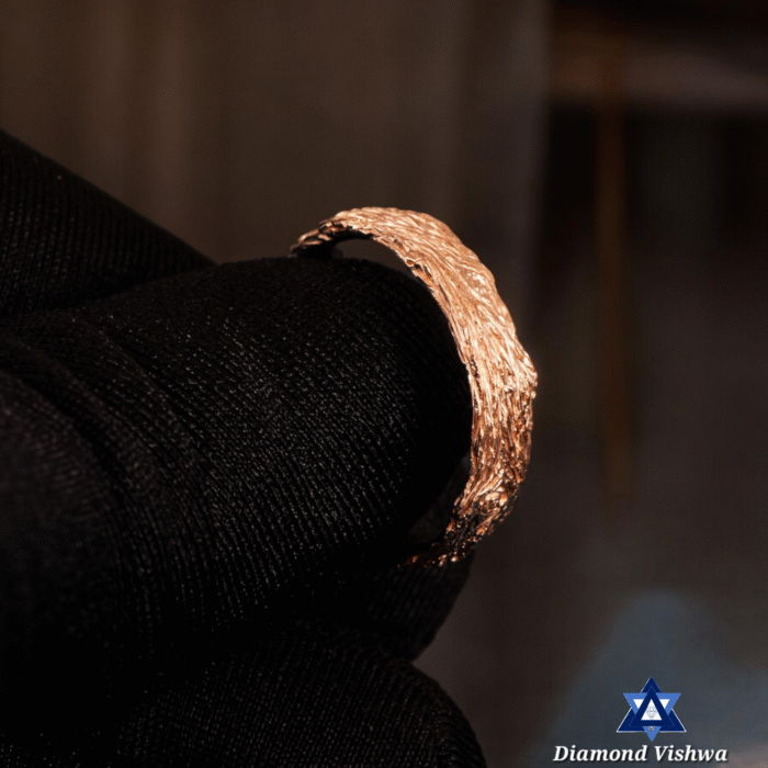 Solid Gold Men's Twig Cigar Wedding Band Ring - Image 3