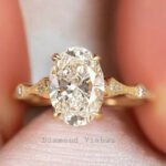 2Ct Oval cut moissanite Diamond Engagement Ring Perfect Wedding or Anniversary Gifts Promise ring for her 14k Yellow Gold