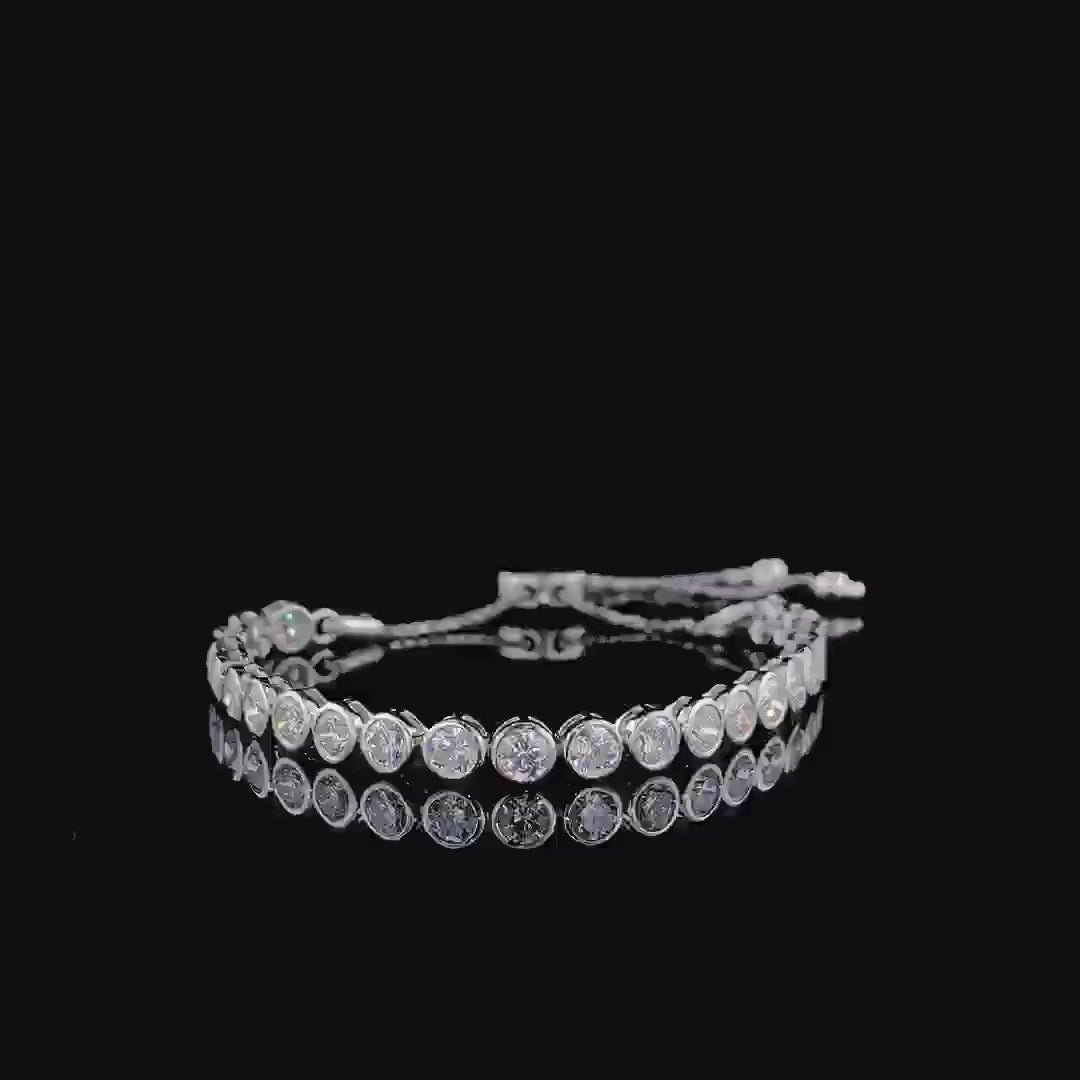 ba925d2e21f54a1a8d0d2346cd668ae7.thumbnail.0000000000 Adjustable Moissanite Diamond Bolo Bracelet - Round Slider Design, Perfect for Everyday Wear, Chic Gift for Her - Image 1
