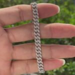 Iced Out Cuban Link Bracelet with Moissanite Diamonds - Unisex Luxury Accessory, Perfect Gift for Men or Women