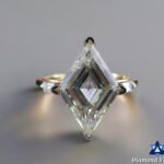4.5 Carat Lozenge Moissanite Three Stone Engagement Wedding Ring with Baguettes in 14K Yellow Gold