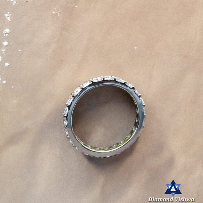 2.5mm 1.39 Carat Colorless Lab Grown Diamond Full Eternity Wedding Band Ring in 14K Gold - Image 2